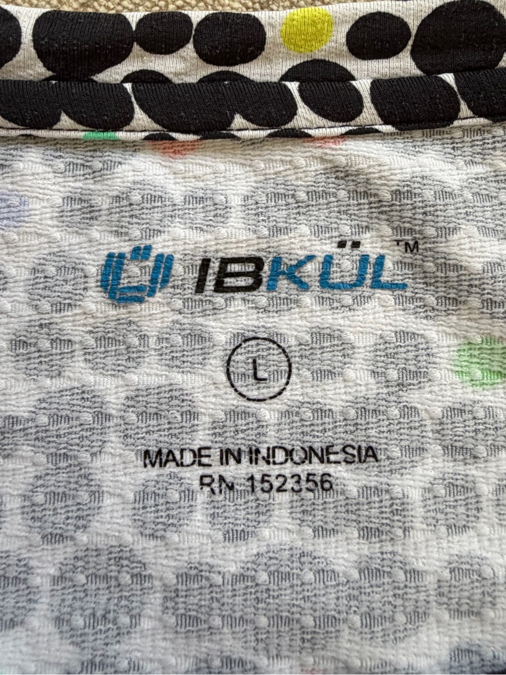 IBKUL Dots Demi Crew Neck Long Sleeve Top. Women's Size: L. - Picture 8 of 10